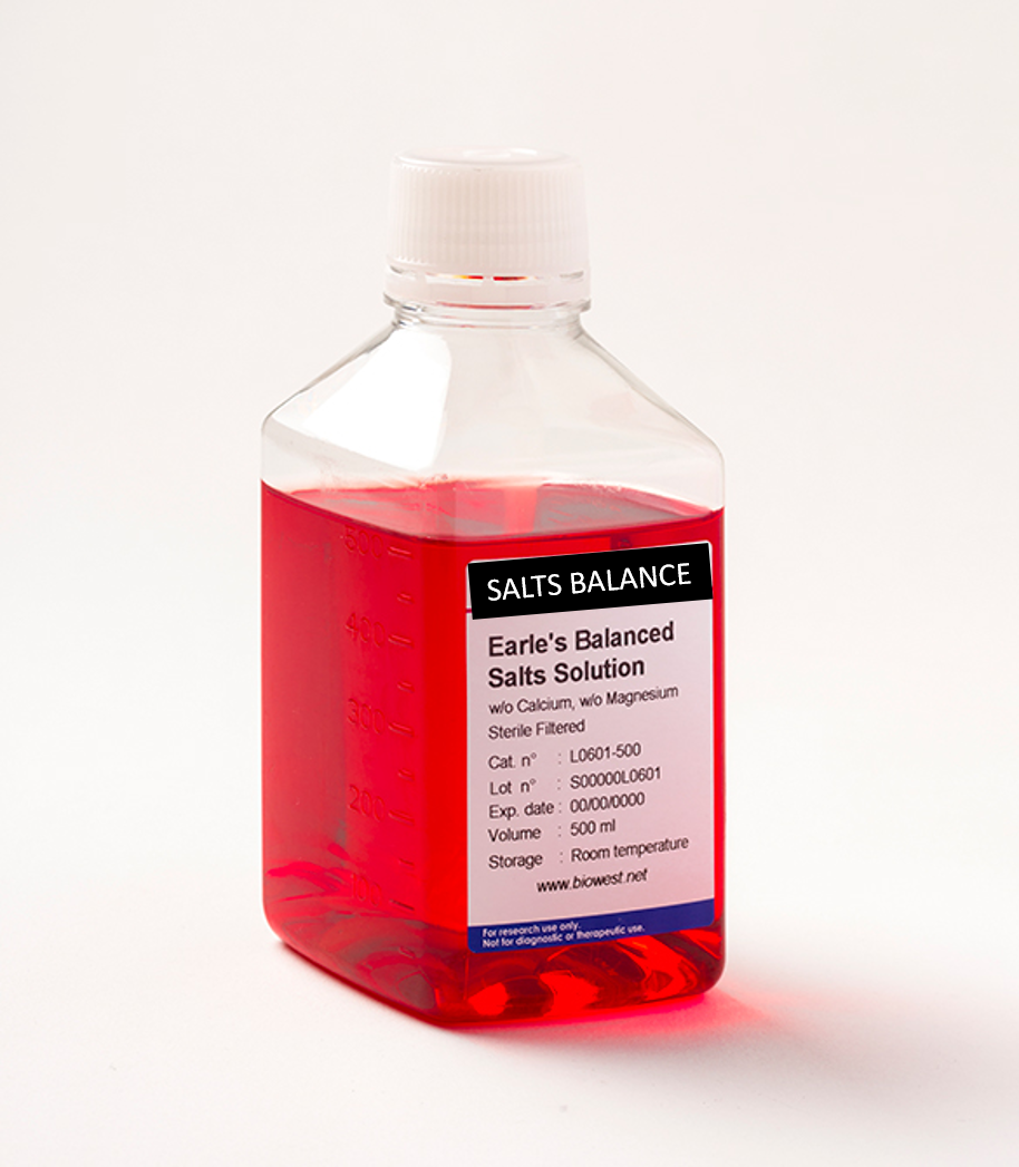 Solution saline équilibrée de Earle (EBSS) 10X sans Calcium sans Magnésium  sans Bicarbonate de Sodium - X0113 - Biowest